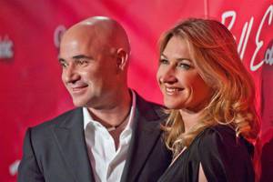 Andre Agassi and Steffi Graf on the red carpet for the 2012 Keep Memory Alive "Power of Love Gala" tribute to Muhammad Ali's 70th birthday at MGM Grand Garden Arena on Saturday, Feb. 18, 2012.